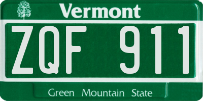 VT license plate ZQF911