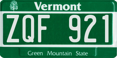 VT license plate ZQF921