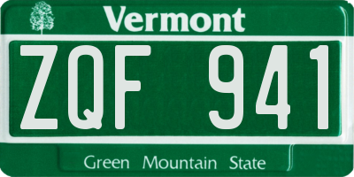 VT license plate ZQF941