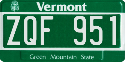 VT license plate ZQF951