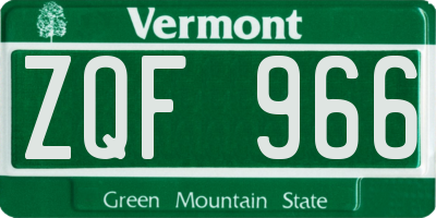 VT license plate ZQF966