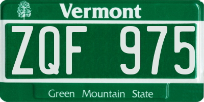 VT license plate ZQF975