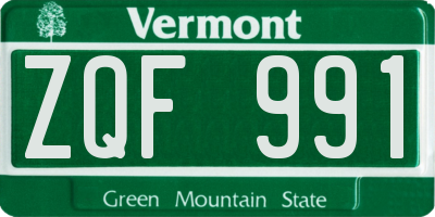 VT license plate ZQF991