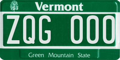 VT license plate ZQG000