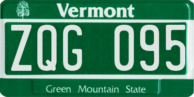 VT license plate ZQG095