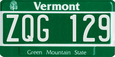 VT license plate ZQG129