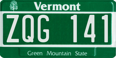 VT license plate ZQG141