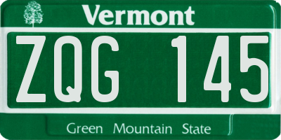 VT license plate ZQG145