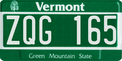 VT license plate ZQG165