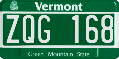 VT license plate ZQG168