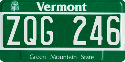 VT license plate ZQG246
