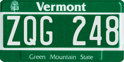 VT license plate ZQG248