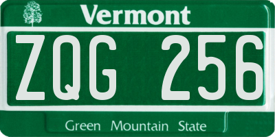 VT license plate ZQG256
