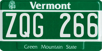 VT license plate ZQG266