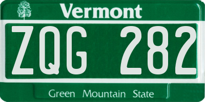 VT license plate ZQG282