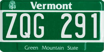 VT license plate ZQG291