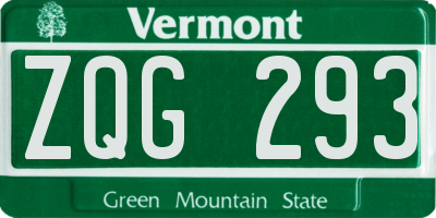 VT license plate ZQG293