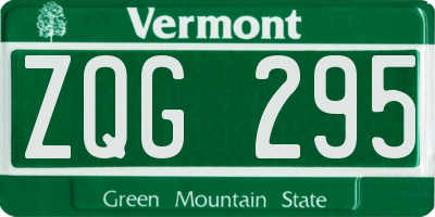VT license plate ZQG295