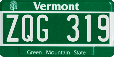 VT license plate ZQG319
