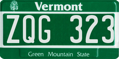 VT license plate ZQG323
