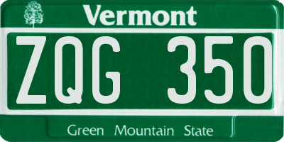 VT license plate ZQG350