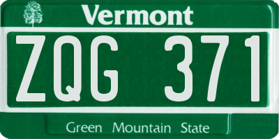 VT license plate ZQG371