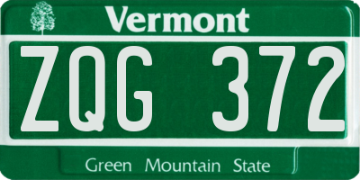 VT license plate ZQG372