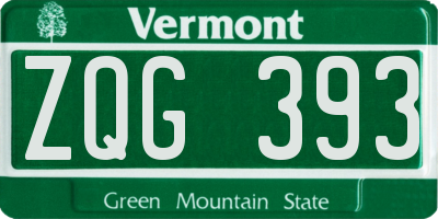 VT license plate ZQG393