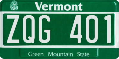 VT license plate ZQG401