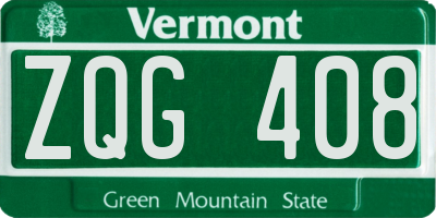 VT license plate ZQG408
