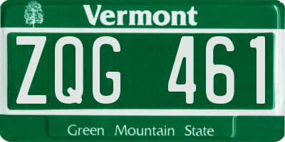 VT license plate ZQG461