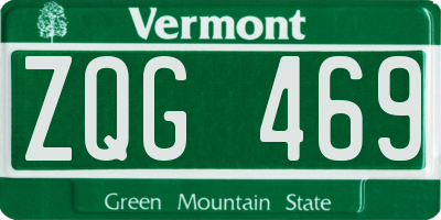 VT license plate ZQG469