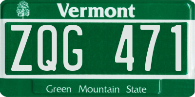 VT license plate ZQG471