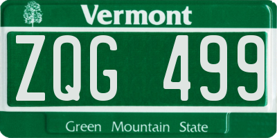 VT license plate ZQG499