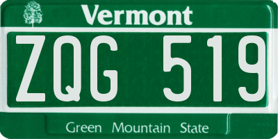 VT license plate ZQG519