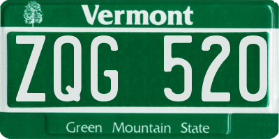 VT license plate ZQG520