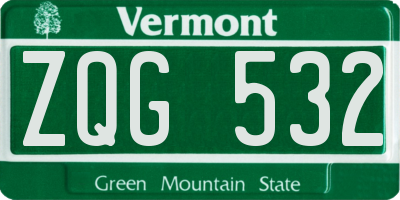 VT license plate ZQG532