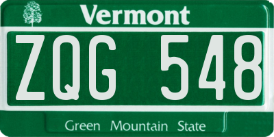 VT license plate ZQG548