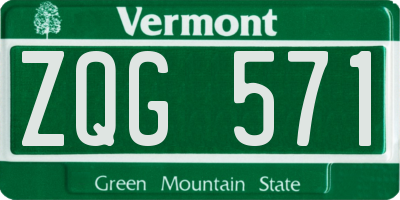 VT license plate ZQG571