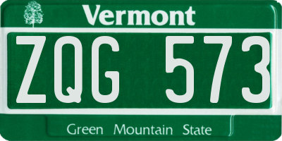 VT license plate ZQG573
