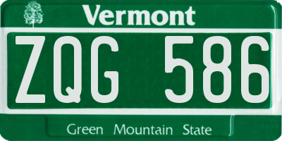 VT license plate ZQG586