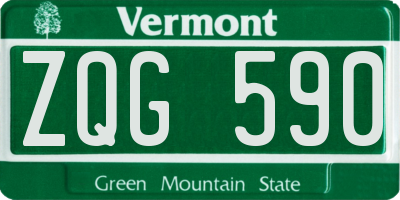 VT license plate ZQG590