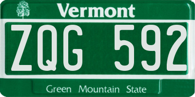 VT license plate ZQG592