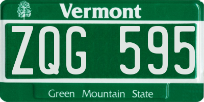 VT license plate ZQG595