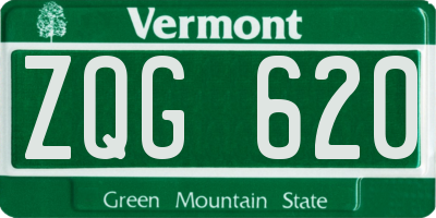 VT license plate ZQG620
