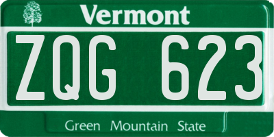 VT license plate ZQG623