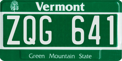 VT license plate ZQG641