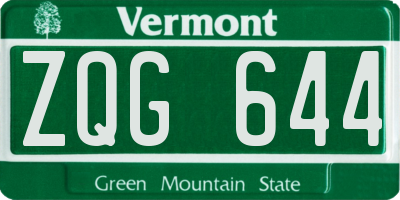 VT license plate ZQG644