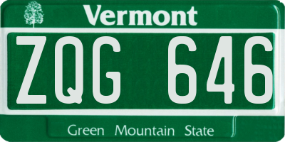 VT license plate ZQG646