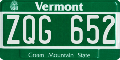 VT license plate ZQG652